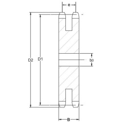 Koło łańcuchowe 19 zębów 12B-2(3/4"x7/16") Kramp 8031-412019Z2