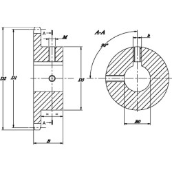 Koło łańcuchowe 23 zębów 12B-1(3/4"x7/16") otwór 35 mm Kramp 8719607016162