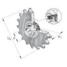 Koło napinacza łańcucha 08B-1/2"x5/16", Z19, otwór 25,0 INA/FAG 4012802789539