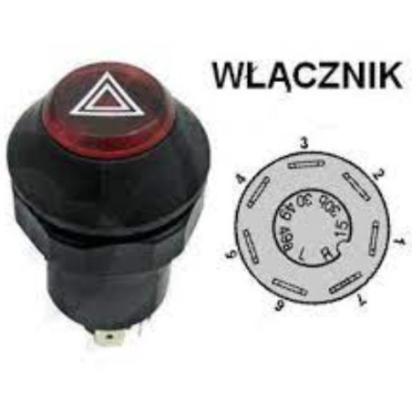 Włącznik świateł awaryjnych, 276591100, 7700004827 Pneutron 8716106755295