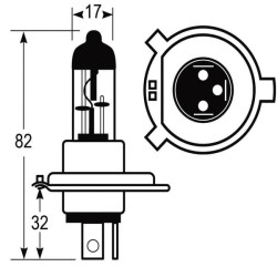 Żarówka P43t 12V H4 60/55W