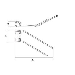 Palec, ząb zgrabiarki Deutz Fahr KH2, KH4, KH6 06229776 Vapormatic 5035776762291