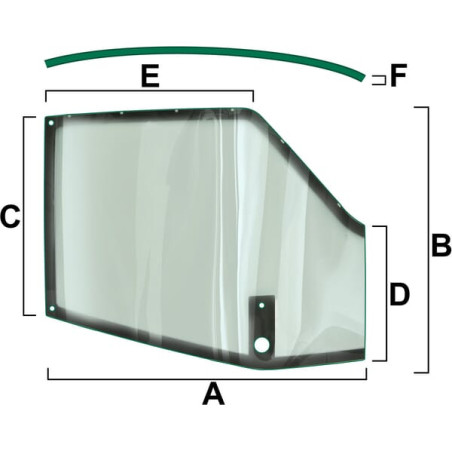 1546818C2 Szyba Case drzwi górna lewa 248724A1, 1546818C2, Vapormatic 5035776845208