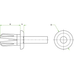 Kołek rozporowy tapicerski 6×10 mm Kramp 5700038281277