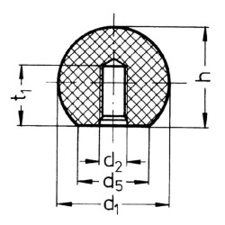Gałka kulista czarna fi50, M12 Kramp 8716106680405