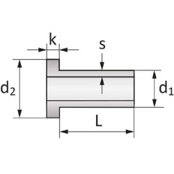 Miedziany nit drążony 6x20 mm