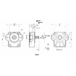 Podpora łożyskowa 98x128 wałek 22mm , rozmiar 3 SAE B Borelli C450-T3222