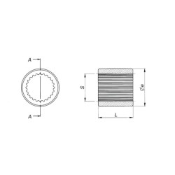 Tuleja wielowypustowa wew. Z13(19,15/22,89mm) 16/32"DP Borelli