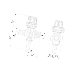 Kontrola ciśn. M/F 1/2"x13m 9620922 Arag 8026834275591