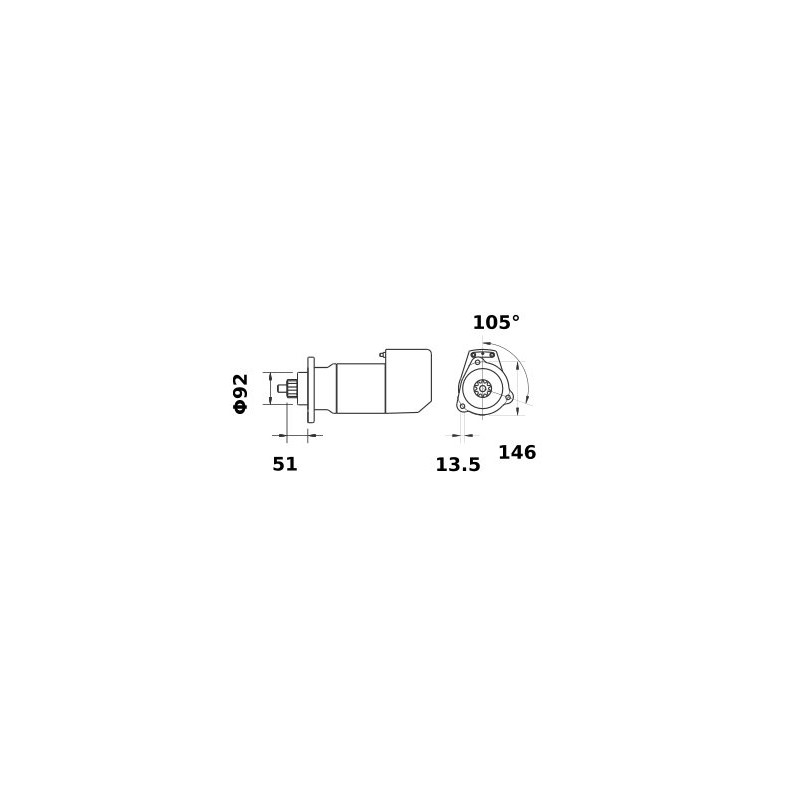 Rozrusznik Letrika, 12 V, 3,6 kW Mahle 1411-IS9017