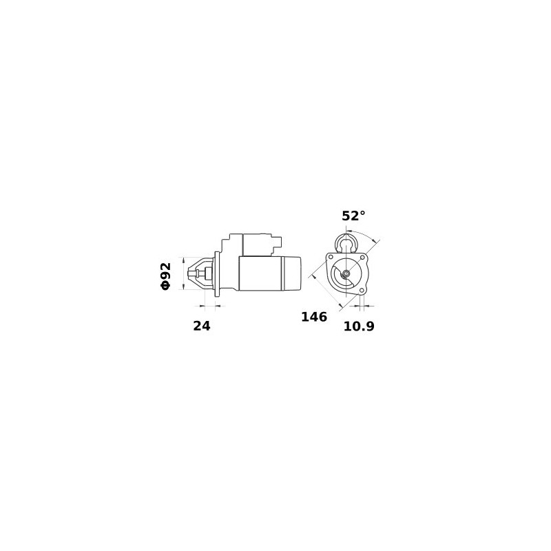 Rozrusznik 12V z10 3,1 kW, 146mm 10z CW