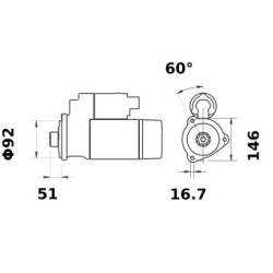 Rozrusznik, 12V, 6.5 kW IS1182 Mahle 3838922065992