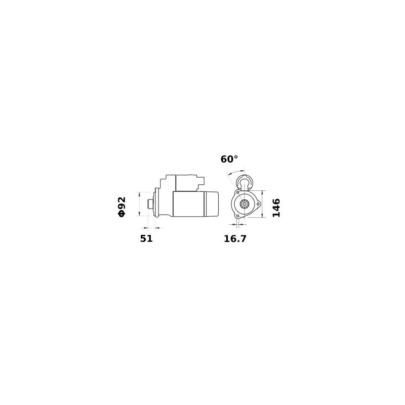 Rozrusznik, 12V, 6.5 kW IS1182 Mahle 3838922065992