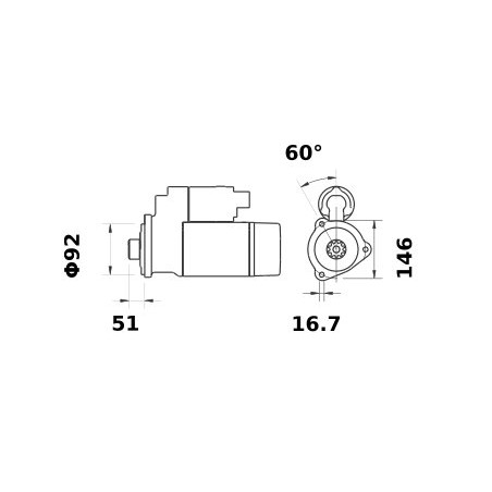 Rozrusznik, 12V, 6.5 kW IS1182 Mahle 3838922065992