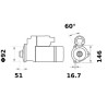 Rozrusznik, 12V, 6.5 kW IS1182 Mahle 3838922065992