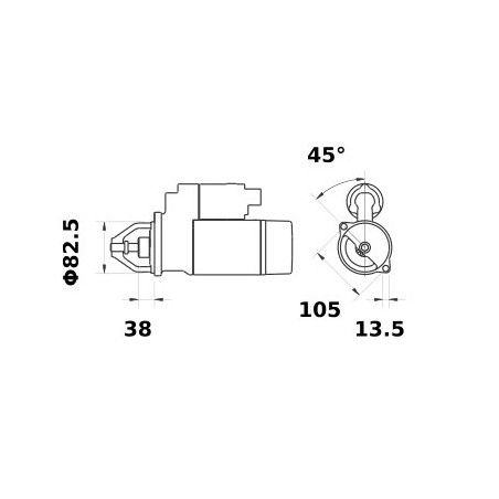 Rozrusznik 12V z10 3,0 kW, 105mm CW