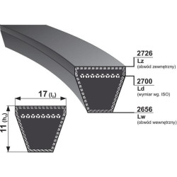 Pas klinowy HB Optibelt, 2640 mm