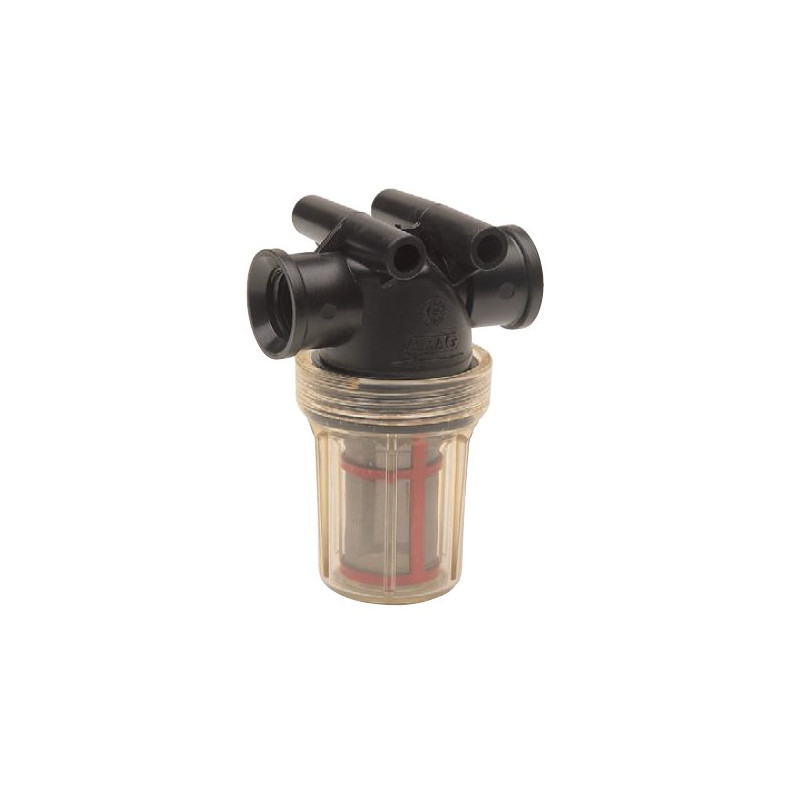 3240T022 Filtr liniowy Arag 1/2" 32 Mesh wkład Inox czerwony przezroczysty