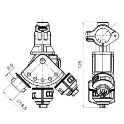 Korpus rozpylacza wachadłwy Arag do rury fi20/7mm