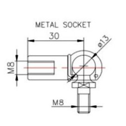 Przegub kulowy  M8 R/M8 R kulka 13mm 9508-KR25345