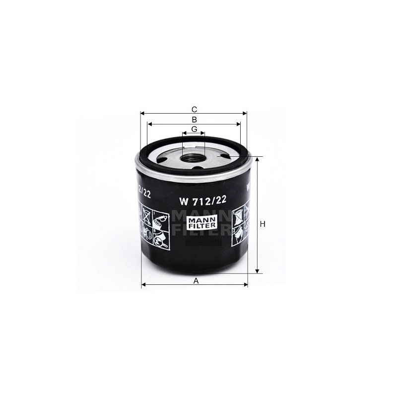 Filtr oleju W712/22