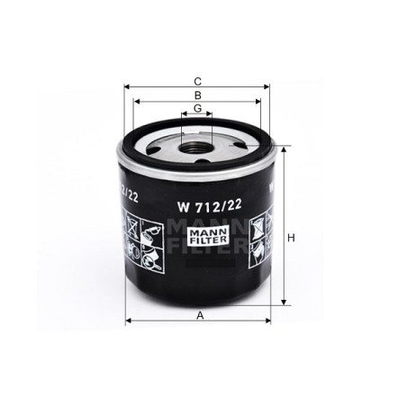 Filtr oleju W712/22