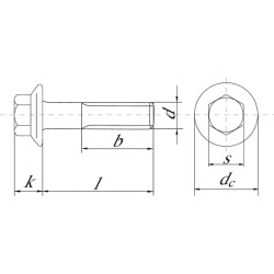 Śruba M10x30 kl.8.8, półgwint, ocynk z kołnierzem DIN 6921 Kramp 8719607100748