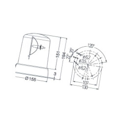 Lampa błyskowa przykręcana 24V-H1 Hella 2RL008 061-111