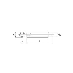 Wkręt dociskowy DIN915 M10x25 mm stalowy 45H