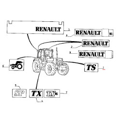 7700704253 Renault / Claas Naklejka