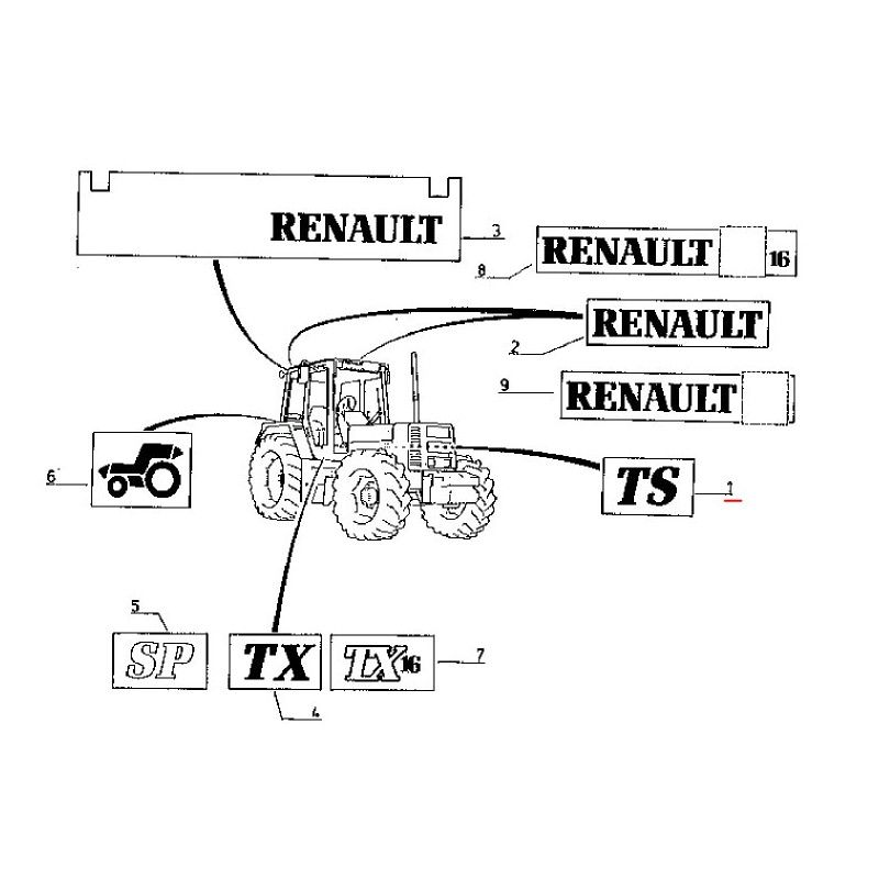 7700704253 Renault / Claas Naklejka