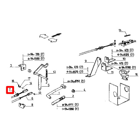 Linka gazu 2180mm 7700023005