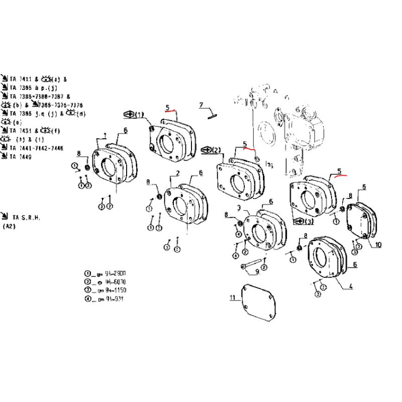 Uszczelka pokrywy koła pompy wtryskowej mwm roz. Otworów 133mm 7701002128
