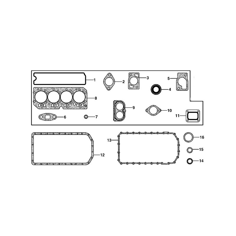 RE526671 John Deere Zestaw uszczelek silnikowych, dolny,
