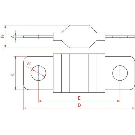 Bezpiecznik Midi 32V 100A L41.1 mm niebieski op. 1 szt. Hella