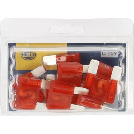 Bezpiecznik płaski Maxi 50A L34.1 mm czerwony op. 10 szt. Hella