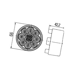 Lampa obrysowa biała LED, Premium Hella 2PF009001421