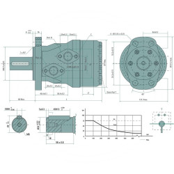 Silnik 500cm3/obr 11KW, 155obr/min fi 32mm