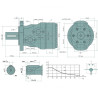 Silnik 500cm3/obr 11KW, 155obr/min fi 32mm
