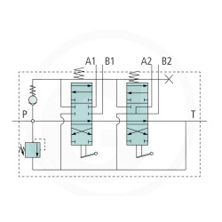 Rozdzielacz 2 sekcyjny hydrauliczny MBV5, 2 sekcyjny A1A1 KZ1C2