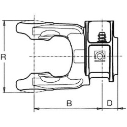 5070L0355 Widłak 1 1i3/8" Z6 z zabezpieczeniem sworzniowym Krzyżak 34,9x93,5 - S8/H8 Bondioli & Pavesi