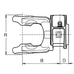 B&P 5070M3755 Widłak zewn. 1i3/8"Z21 - 34,9x106, Global G9 Bondioli Pavesi
