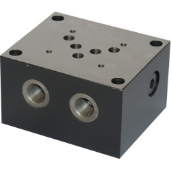 Podstawy stopy Cetop 05 typ ES5 B 12 LLY, ES 5-B-1/2-LLY, ogranicznik boczny, AB+PT