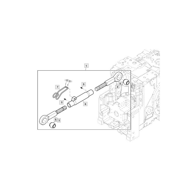 AL221283 John Deere Łącznik 2/2 M36x4,0 660-845mm R410mm