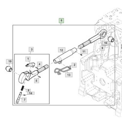 AL215046 John Deere Łącznik 2/2 M36x4,0 660-845mm R410mm