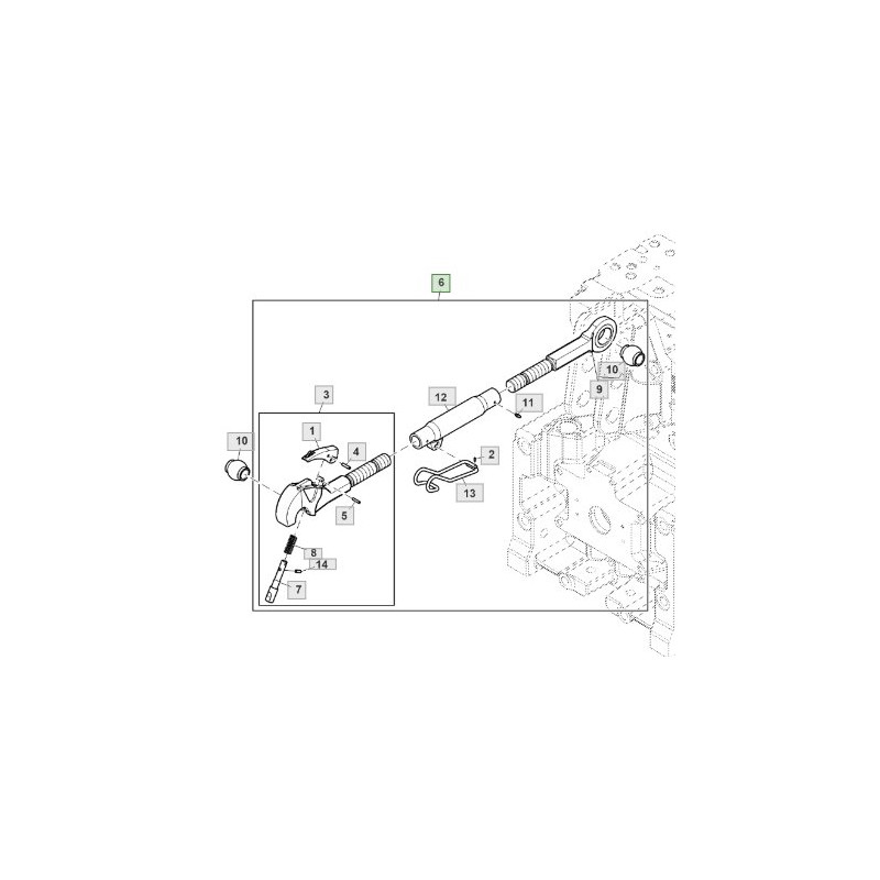 AL215046 John Deere Łącznik 2/2 M36x4,0 660-845mm R410mm