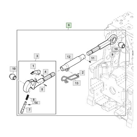 AL215046 John Deere Łącznik 2/2 M36x4,0 660-845mm R410mm