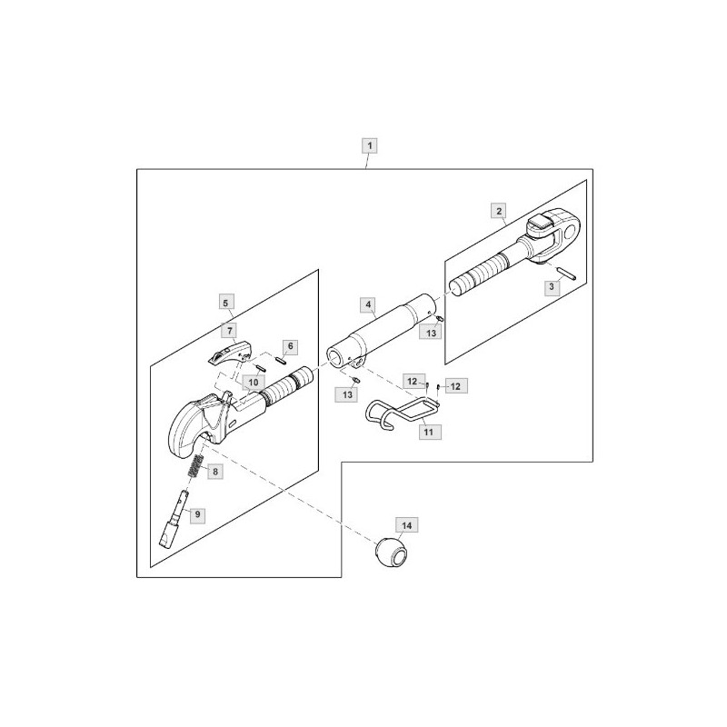 AL216468 John Deere Łącznik 3/3 M36x4,0 680-895mm R410mm