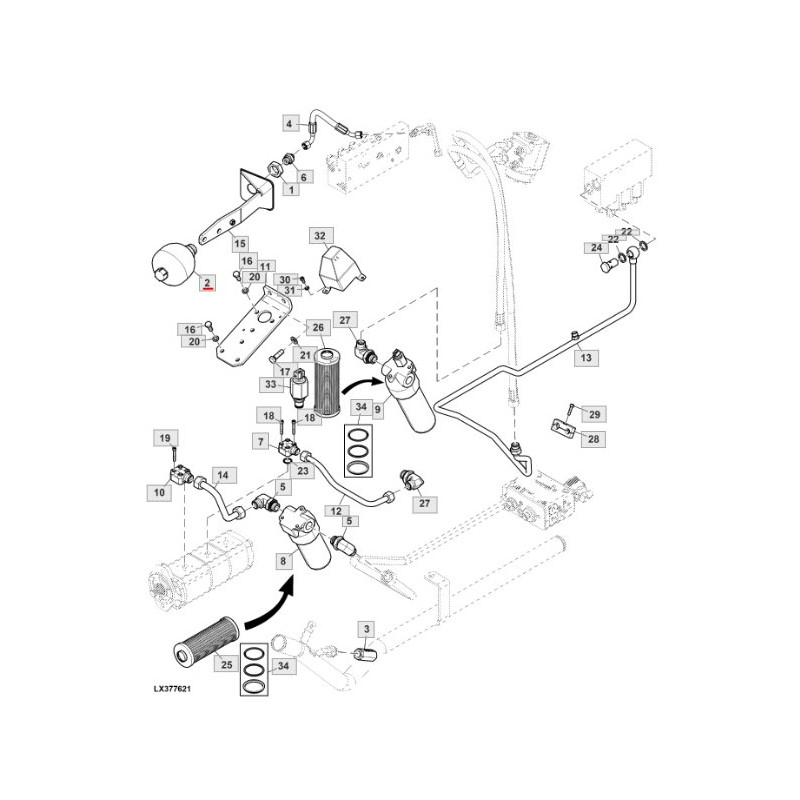 ER341997 John Deere Akumulator hydrauliczny