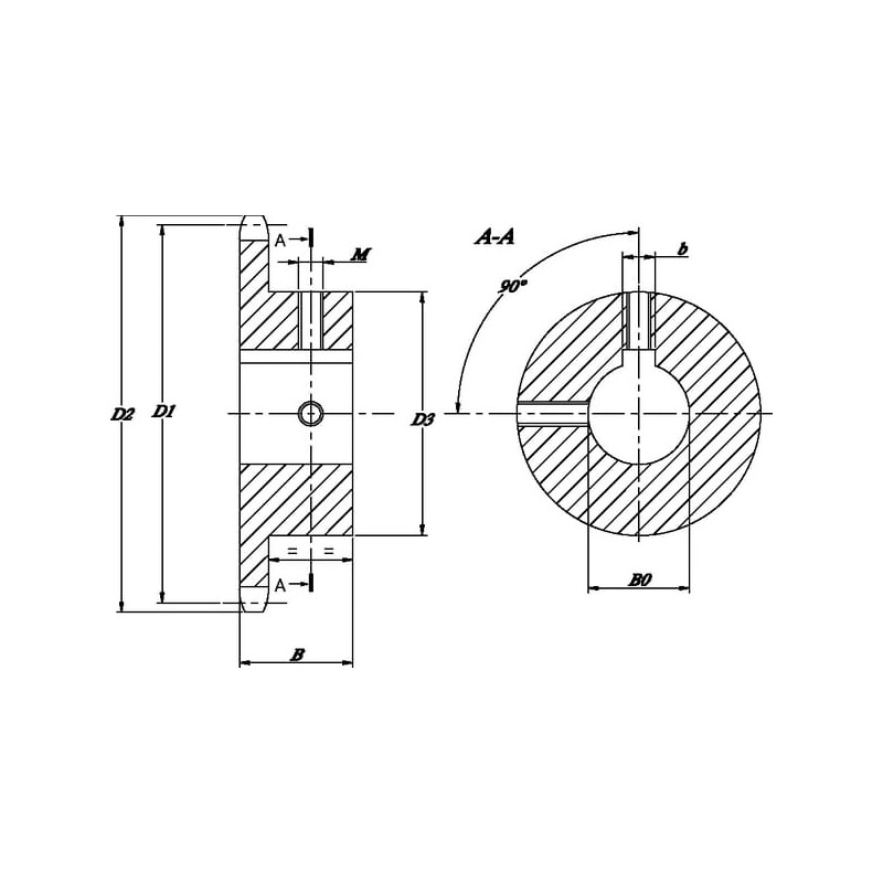 Koło łańcuchowe 45 zębów 12B-1(3/4"x7/16") otwór 40 mm